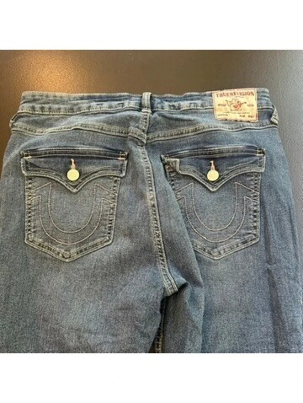 Vintage y2k baggy True Religion Joey mid rise flare jeans light wash